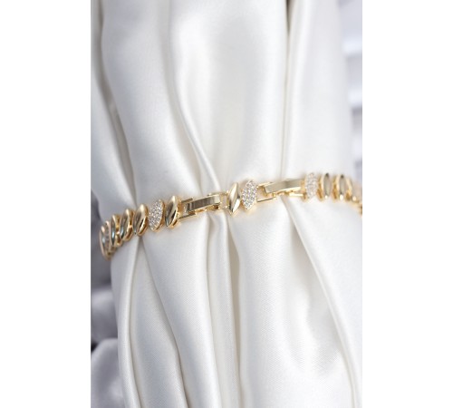 Pirinç VIP Seri Gold Renk Arpa Model Kadın Bileklik - TJ-BB7924