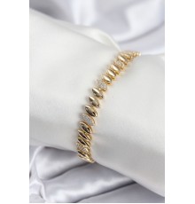 Pirinç VIP Seri Gold Renk Arpa Model Kadın Bileklik - TJ-BB7924