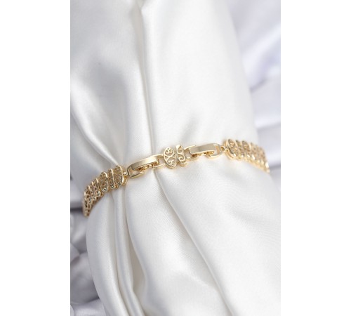 Pirinç VIP Seri Gold Renk Oval Sıralı Kadın Bileklik - TJ-BB7926