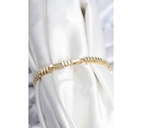 Pirinç VIP Seri Gold Renk Zirkon Taşlı Arpa Model Kadın Bileklik - TJ-BB7928