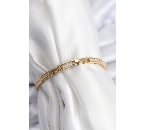 Pirinç VIP Seri Gold Renk Parçalı Model Kadın Bileklik - TJ-BB7930