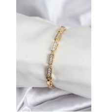 Pirinç VIP Seri Gold Renk Parçalı Model Kadın Bileklik - TJ-BB7930