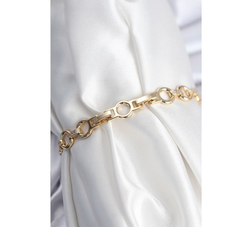 Pirinç VIP Seri Gold Renk Sıralı Halka Model Kadın Bileklik - TJ-BB7933