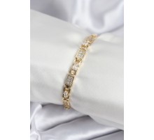 Pirinç VIP Seri Gold Renk Zirkon Taşlı Model Kadın Bileklik - TJ-BB7936