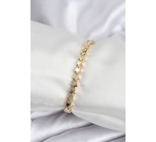 Pirinç VIP Seri Gold Renk Sıralı Yıldız Model Kadın Bileklik - TJ-BB7939