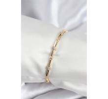 Pirinç VIP Seri Gold Renk Parçalı Model Zirkon Taşlı Kadın Bileklik - TJ-BB7941