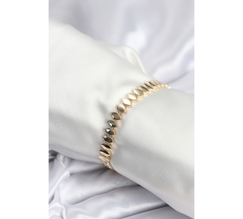 Pirinç VIP Seri Gold Renk Sıralı Arpa Model Kadın Bileklik - TJ-BB7943