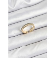 Pirinç Gold Renk Sıralı Zirkon Taşlı Kutup Yıldızı Model Kadın Yüzük - TJ-BYK3836