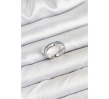 Pirinç Gümüş Renk Sıralı Zirkon Taşlı Kutup Yıldızı Model Kadın Yüzük - TJ-BYK3837