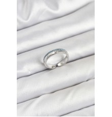 Pirinç Gümüş Renk Sıralı Zirkon Taşlı Kutup Yıldızı Model Kadın Yüzük - TJ-BYK3837