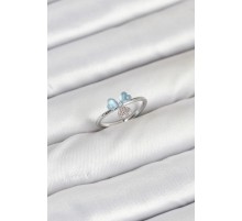 Pirinç Gümüş Renk Yonca Model Kadın Yüzük - TJ-BYK3859