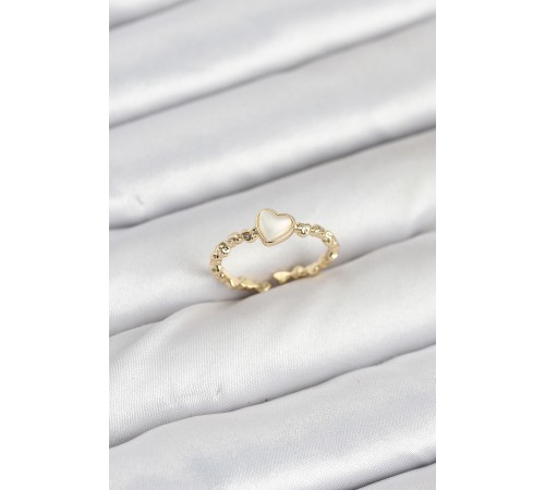 Pirinç Gold Renk Kalpli Model Kadın Yüzük - TJ-BYK3874