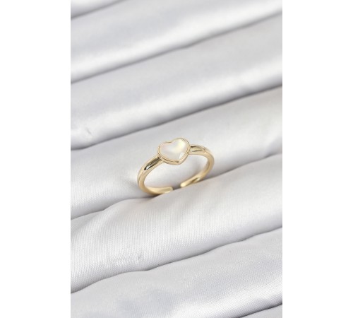 Pirinç Gold Renk Kalpli Kadın Yüzük - TJ-BYK3880