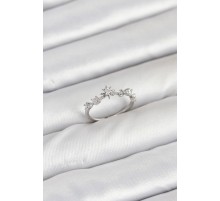 Pirinç Gümüş Renk Manifest Kadın Yüzük - TJ-BYK3891