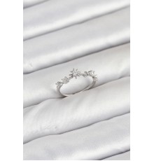 Pirinç Gümüş Renk Manifest Kadın Yüzük - TJ-BYK3891