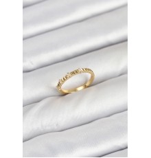 Pirinç Gold Renk Lazer Kesim Kadın Yüzük - TJ-BYK3892
