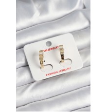 Pirinç Gold Renk Zirkon Taşlı Vintage Kadın Küpe - TJ-BKP11244