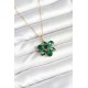 316L Çelik Zincirli Yeşil Çiçek Model Kadın Kolye - TJ-BKO10596