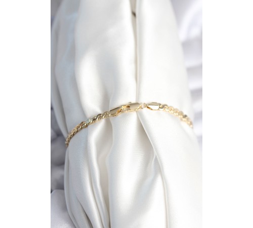 Pirinç Gold Renk Yassı Zincir Model Kadın Bileklik - TJ-BB7960