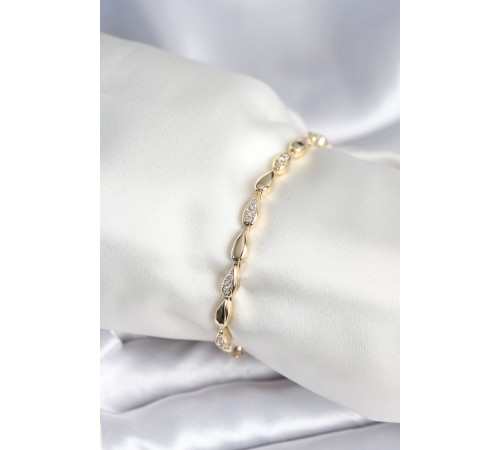 Pirinç Gold Renk Damla Model Kadın Bileklik - TJ-BB7961