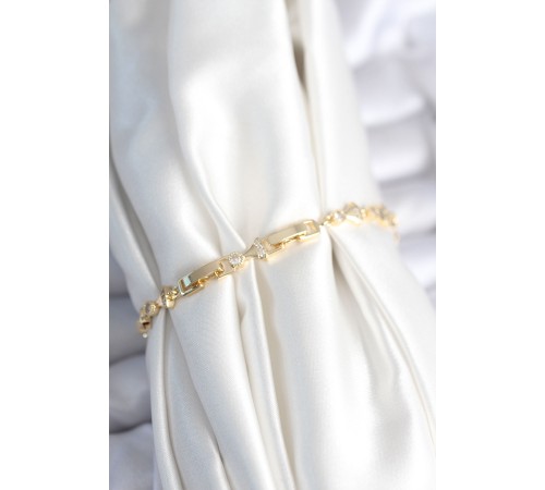 Pirinç Gold Renk Yelpaze Model Kadın Bileklik - TJ-BB7964