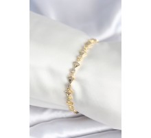 Pirinç Gold Renk Yelpaze Model Kadın Bileklik - TJ-BB7964