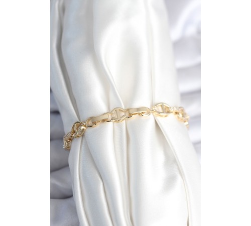 Pirinç Gold Renk Parçalı Zincir Model Kadın Bileklik - TJ-BB7966