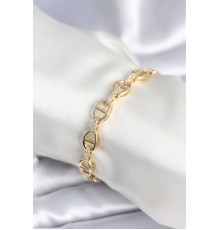 Pirinç Gold Renk Parçalı Zincir Model Kadın Bileklik - TJ-BB7966