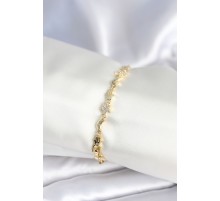 Pirinç Gold Renk Kadın Manifest Bileklik - TJ-BB7973