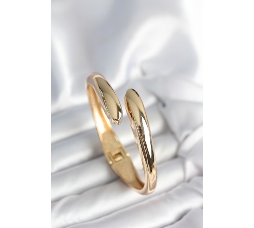 Gold Renk Pirinç Kadın Kelepçe Bileklik - TJ-BB7976