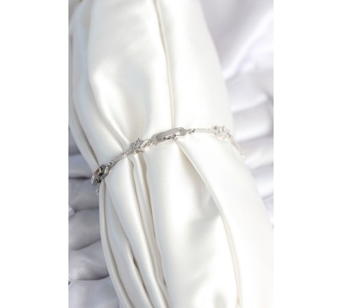 Pirinç Gümüş Renk Halley Yıldız Model Kadın Bileklik - TJ-BB7983