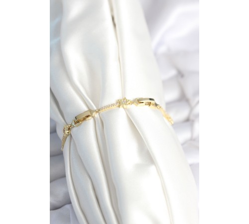 Pirinç Gold Renk Halley Yıldız Model Kadın Bileklik - TJ-BB7984