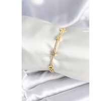 Pirinç Gold Renk Halley Yıldız Model Kadın Bileklik - TJ-BB7984