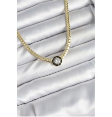 Pirinç Gold Renk Zirkon Taşlı Kadın Kolye - TJ-BKO10601