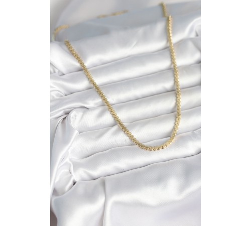 60 cm Gold Renk Pirinç Yassı Zincir Model Kadın Kolye - TJ-BKO10602