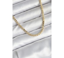 60 cm Gold Renk Pirinç Yassı Zincir Model Kadın Kolye - TJ-BKO10602