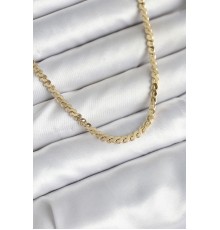 60 cm Gold Renk Pirinç Yassı Zincir Model Kadın Kolye - TJ-BKO10602