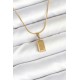 316L Çelik Gold Renk Mini Külçe Altın Model Kolye - TJ-BKO10603