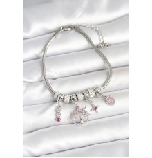 Pirinç Gümüş Renk Yaşam Ağacı Charmlı Kadın Bileklik - TJ-BB7990