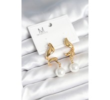 inci Detaylı Sarmal Model Gold Renk Pirinç Kadın Küpe - TJ-BKP11291