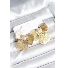 Çiçek Model Gold Renk Pirinç Kadın Küpe - TJ-BKP11293