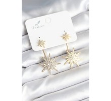 Kutup Yıldızı Model Zirkon Taşlı Pirinç Kadın Küpe - TJ-BKP11294