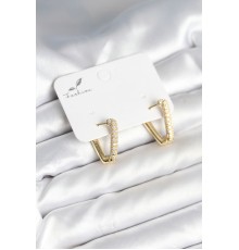 Üçgen Model Zirkon Taşlı Kadın Küpe - TJ-BKP11299