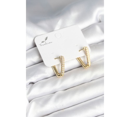 Üçgen Model Zirkon Taşlı Kadın Küpe - TJ-BKP11299