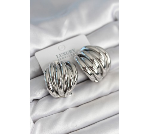 Pirinç Gümüş Renk Vintage Kadın Küpe - TJ-BKP11314