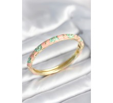 Yeşil Renk Detaylı Mineli Kelepçe - TJ-BB8007