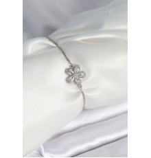 Çiçek Model Asansörlü Gümüş Renk Kadın Bileklik - TJ-BB8012