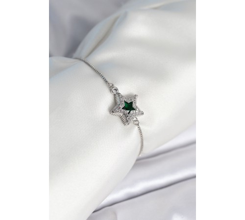 Yıldız Model Asansörlü Gümüş Renk Kadın Bileklik - TJ-BB8014