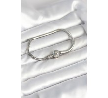 Gümüş Renk Pirinç Charm Bileklik - TJ-BB8015