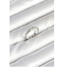 Pirinç Gümüş Renk Zirkon Taşlı Kadın Yüzük - TJ-BYK3902